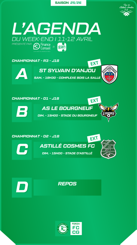 Programme du week-end I 11-12 avril